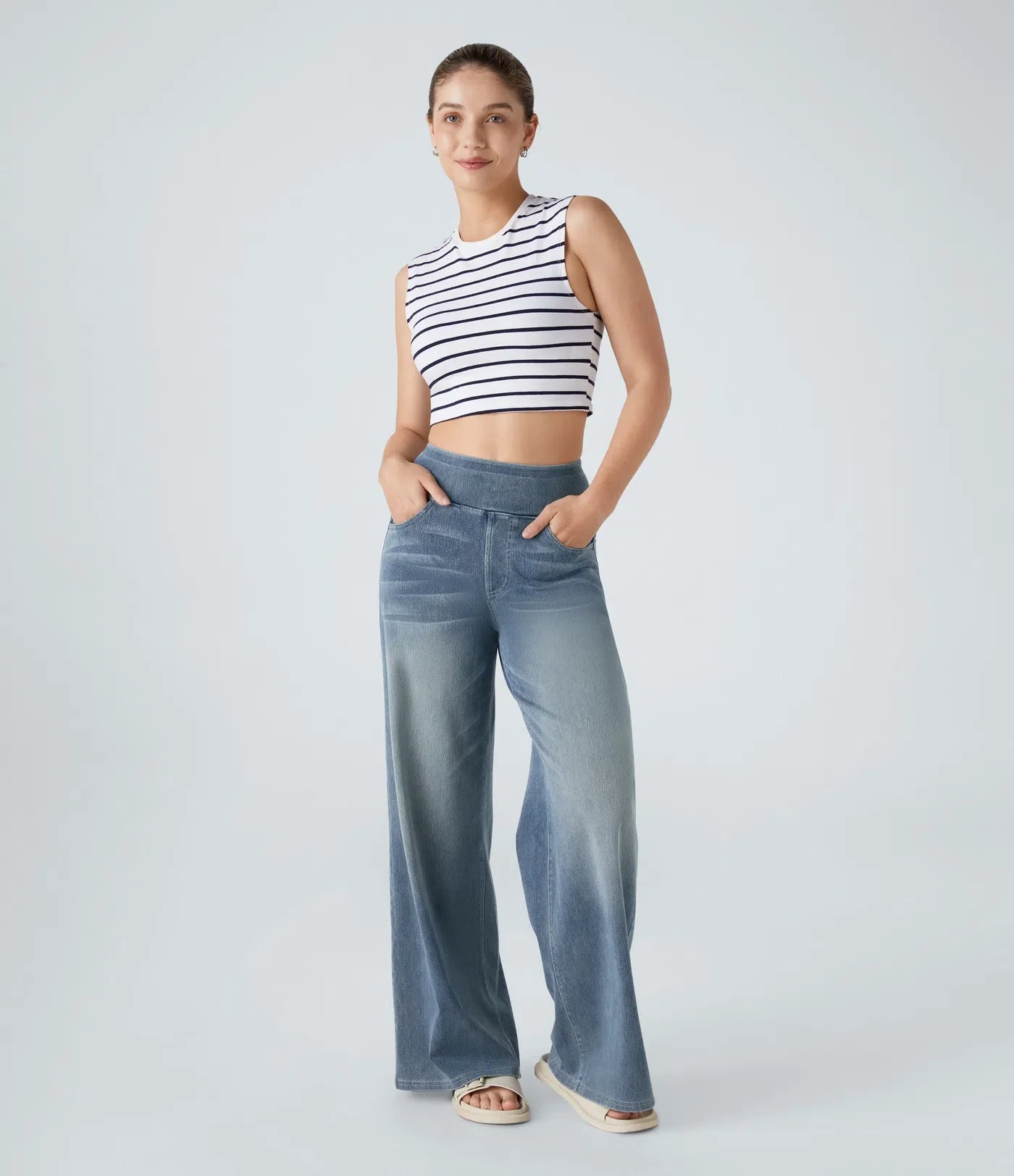 Haurelle Flex™ – High Waist Stretch Baggy Jeans