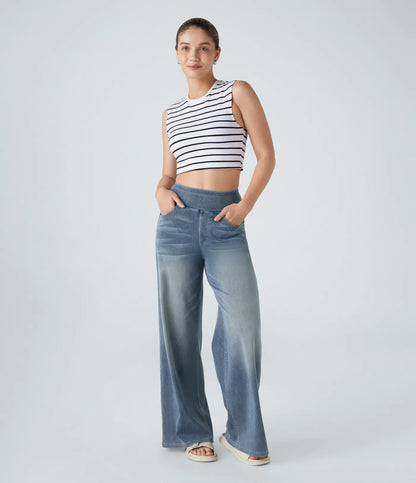 Haurelle Flex™ – High Waist Stretch Baggy Jeans