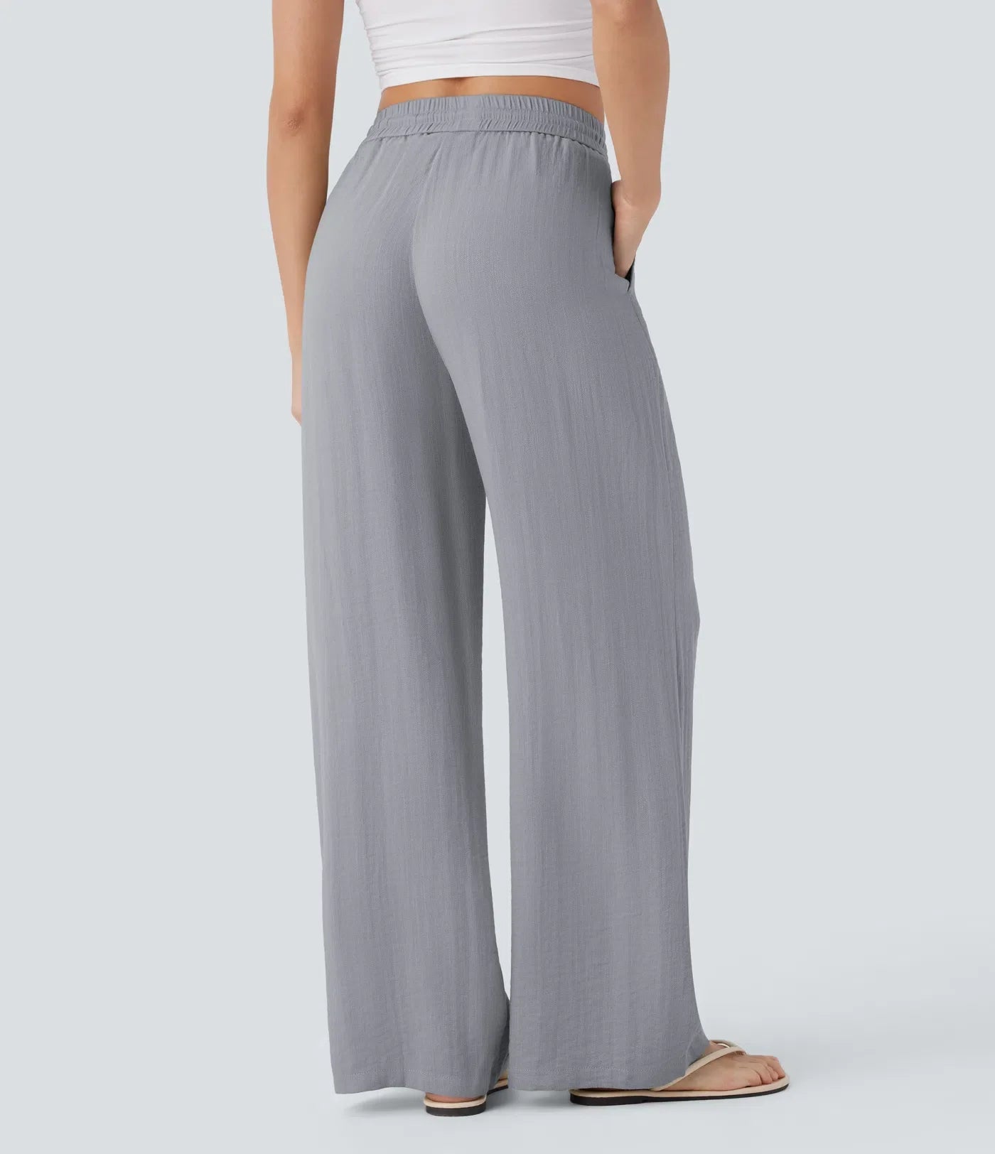 Haurelle Flex™ – High Waist Linen Look Wide Leg Pants