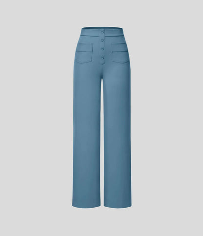 Haurelle Flex™ – High Waist Straight Leg Utility Pants