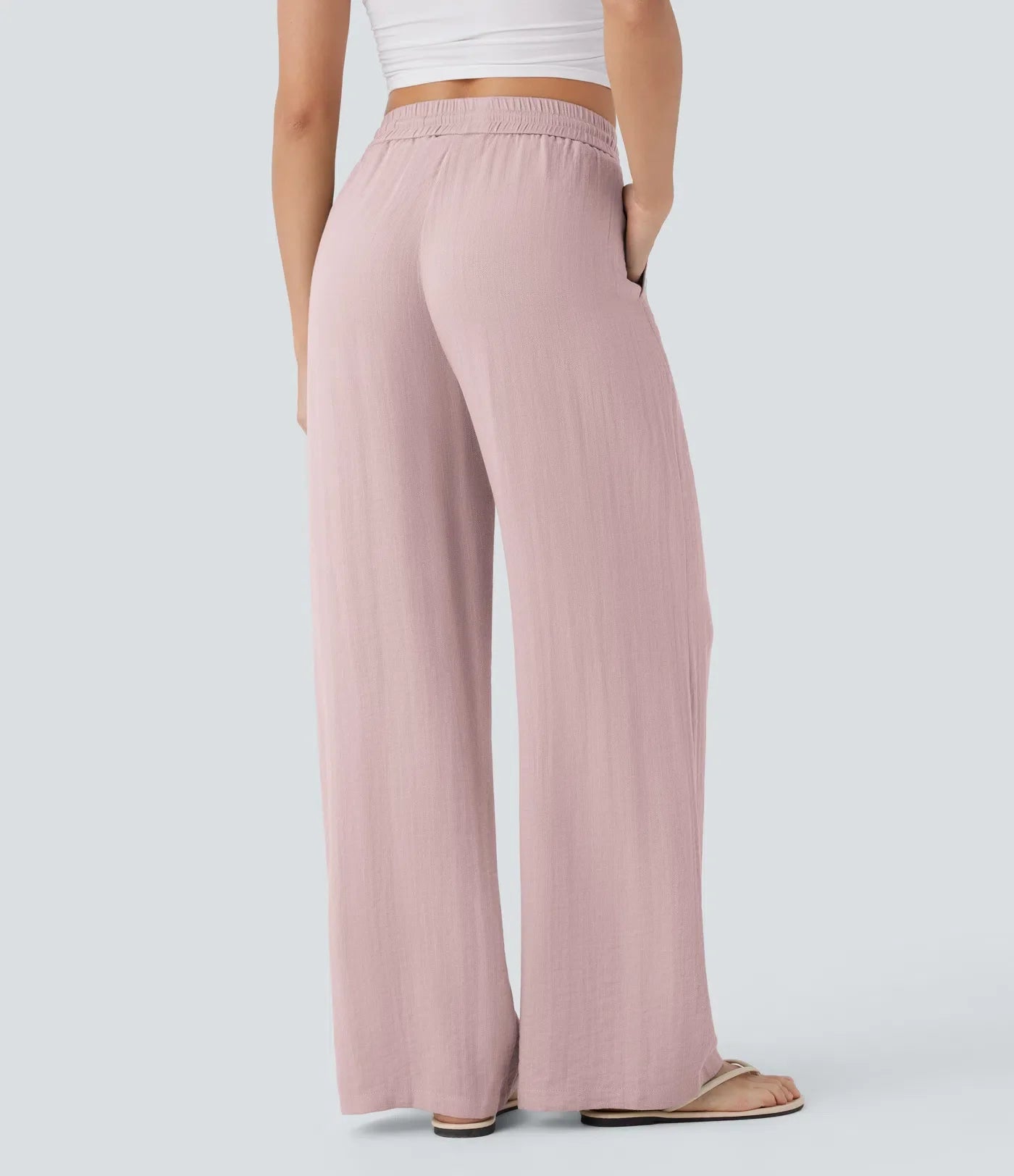 Haurelle Flex™ – High Waist Linen Look Wide Leg Pants