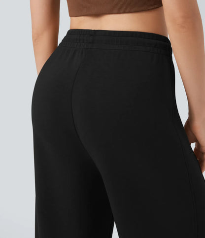 Haurelle Ease™ – Mid Rise Drawstring Straight Leg Pants