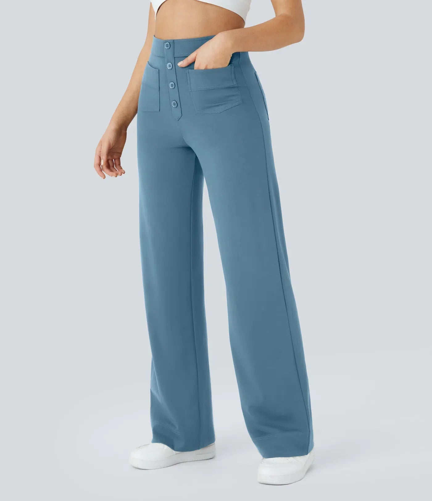 Haurelle Flex™ – High Waist Straight Leg Utility Pants