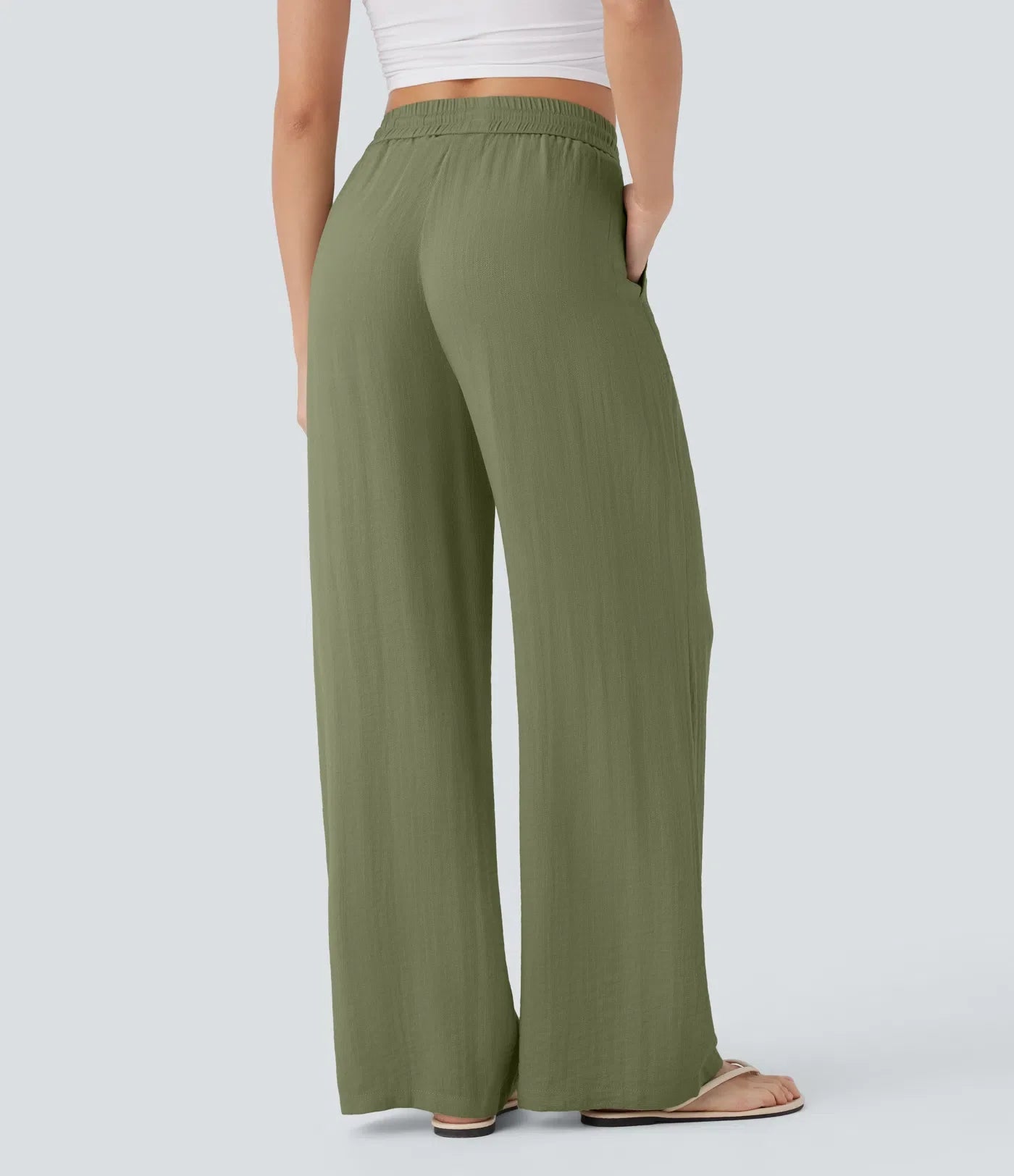 Haurelle Flex™ – High Waist Linen Look Wide Leg Pants