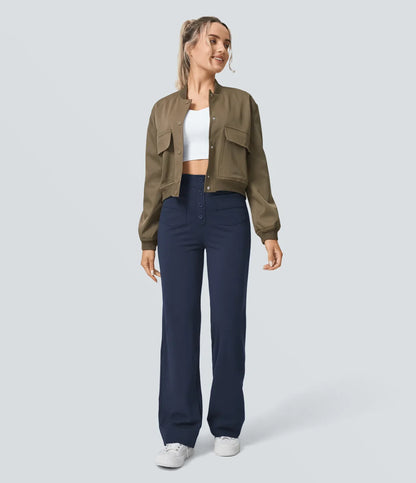 Haurelle Flex™ – High Waist Straight Leg Utility Pants