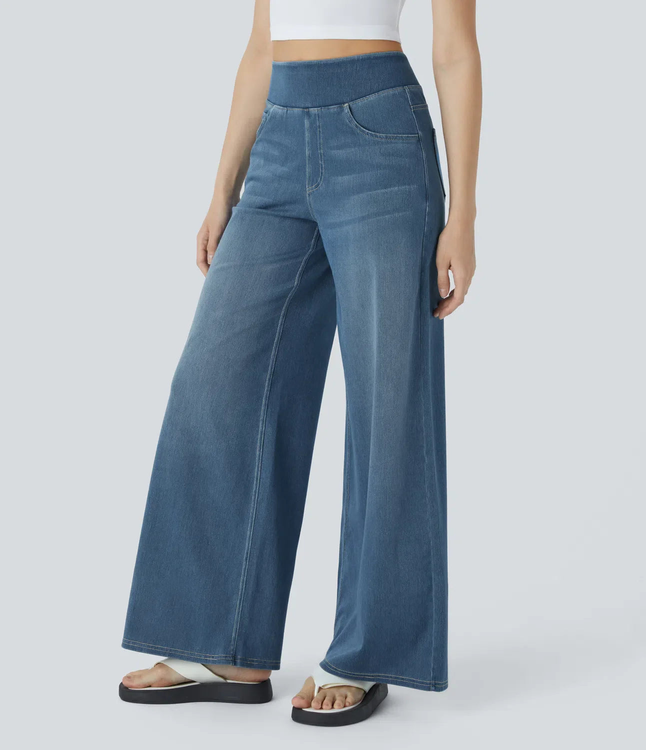 Haurelle Flex™ – High Waist Stretch Baggy Jeans