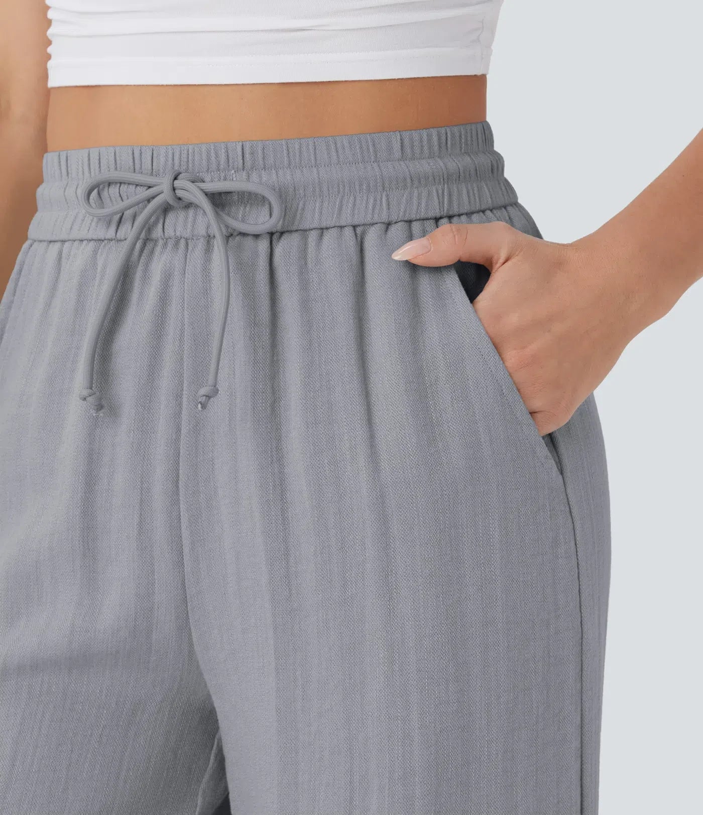 Haurelle Flex™ – High Waist Linen Look Wide Leg Pants