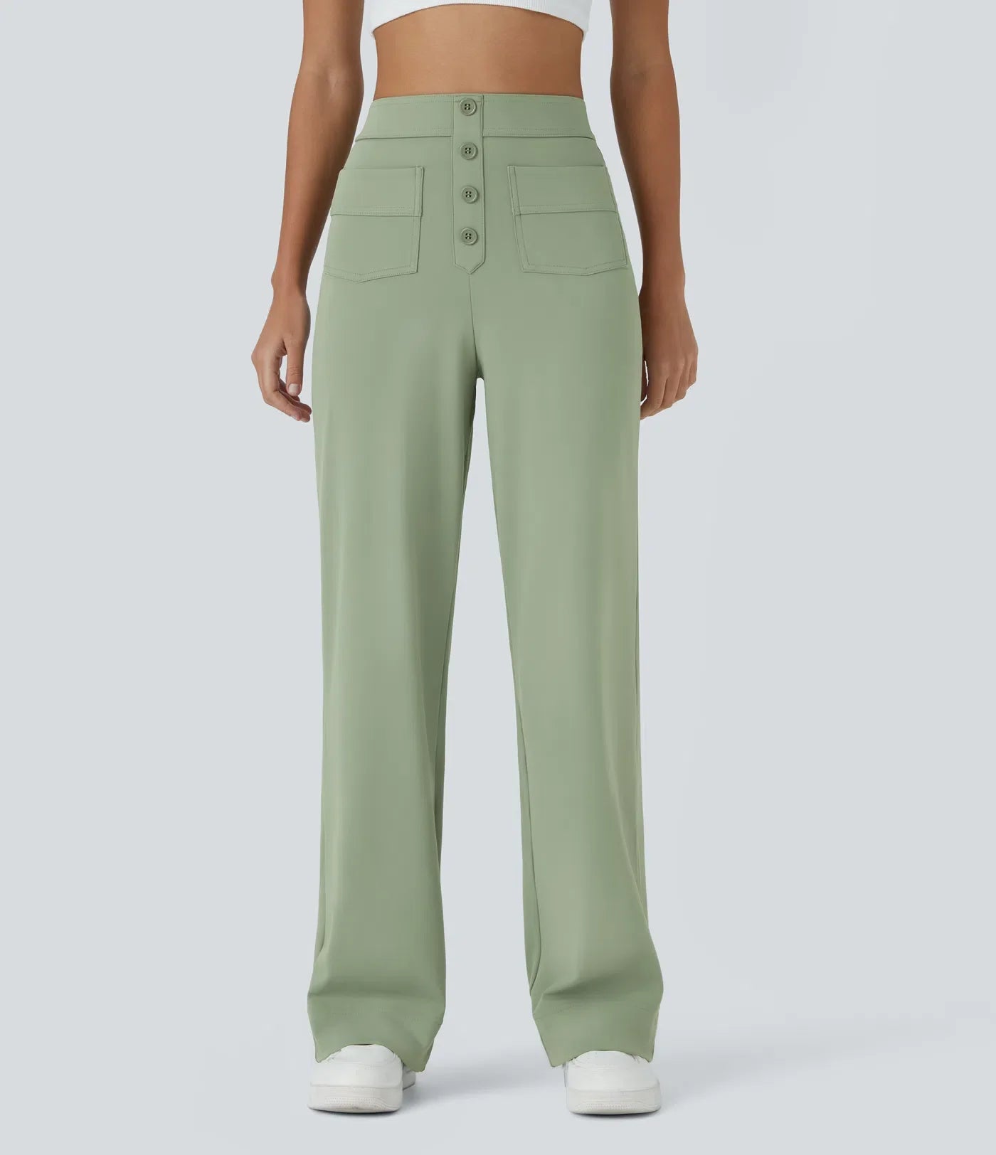 Haurelle Flex™ – High Waist Straight Leg Utility Pants
