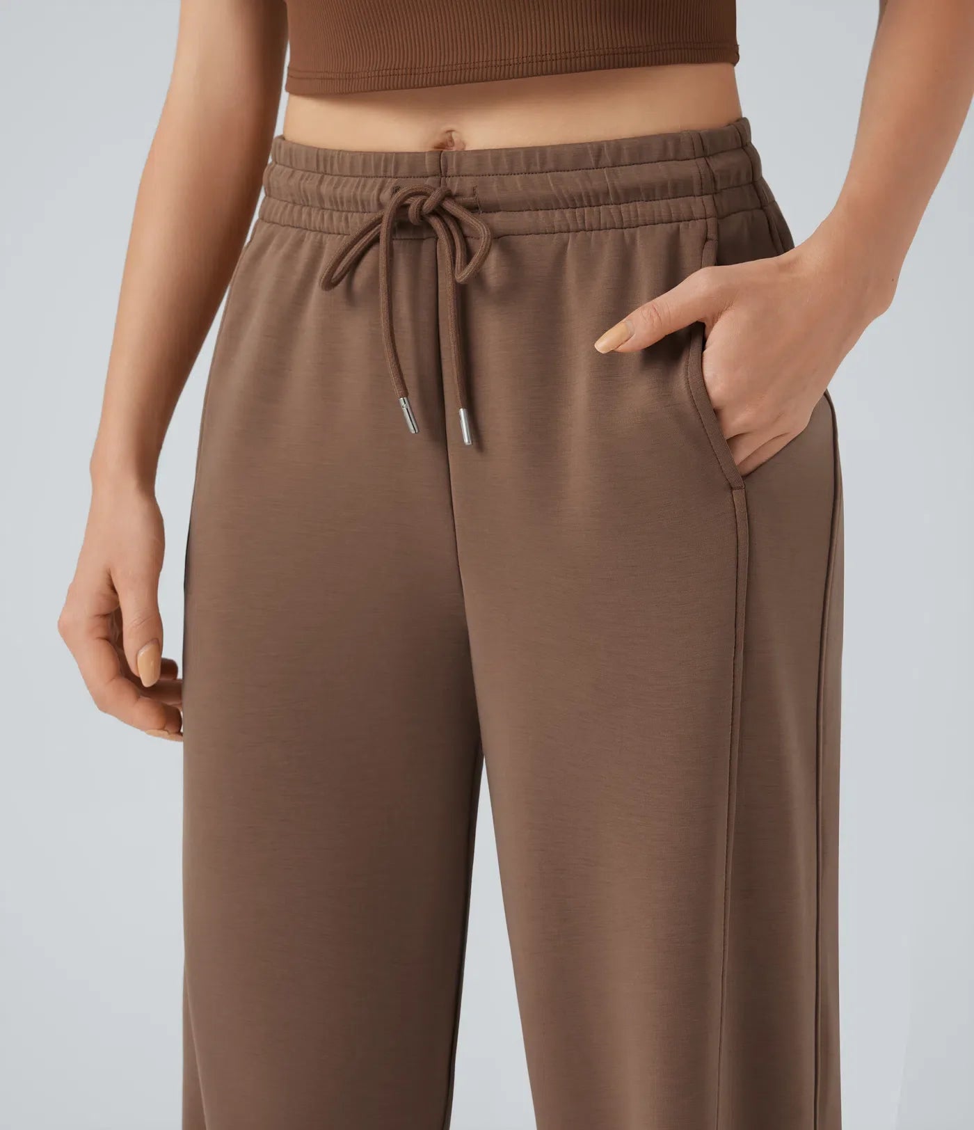 Haurelle Ease™ – Mid Rise Drawstring Straight Leg Pants