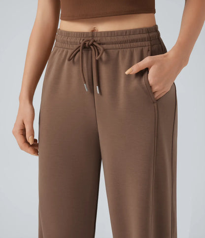 Haurelle Ease™ – Mid Rise Drawstring Straight Leg Pants