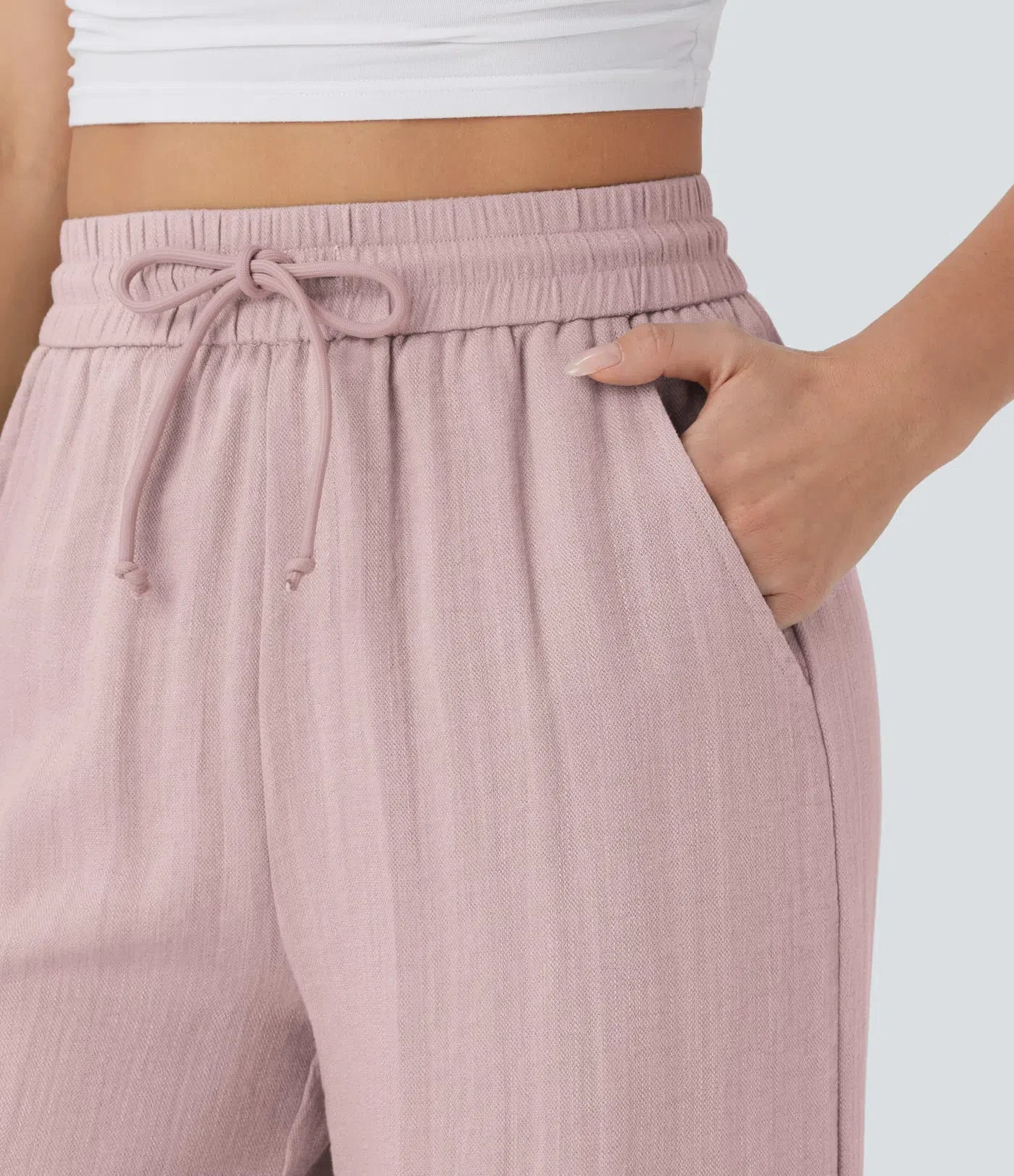 Haurelle Flex™ – High Waist Linen Look Wide Leg Pants