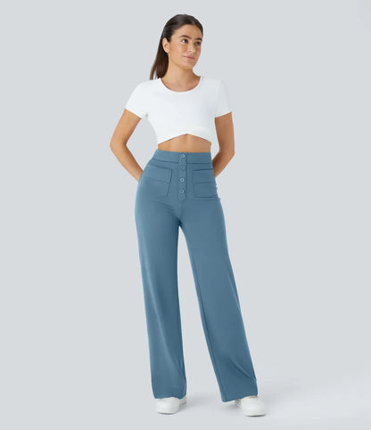 Haurelle Flex™ – High Waist Straight Leg Utility Pants