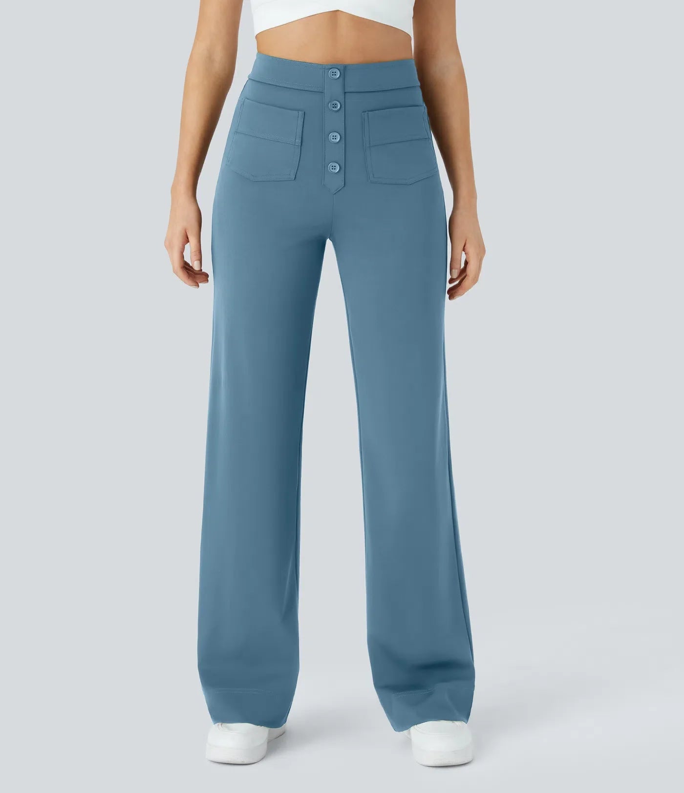 Haurelle Flex™ – High Waist Straight Leg Utility Pants