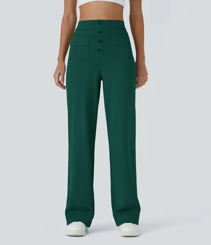 Haurelle Flex™ – High Waist Straight Leg Utility Pants