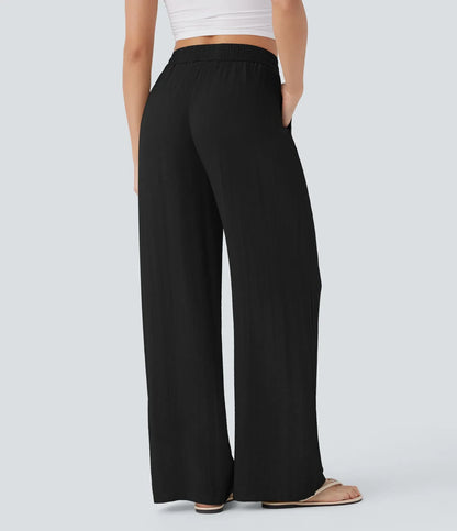 Haurelle Flex™ – High Waist Linen Look Wide Leg Pants