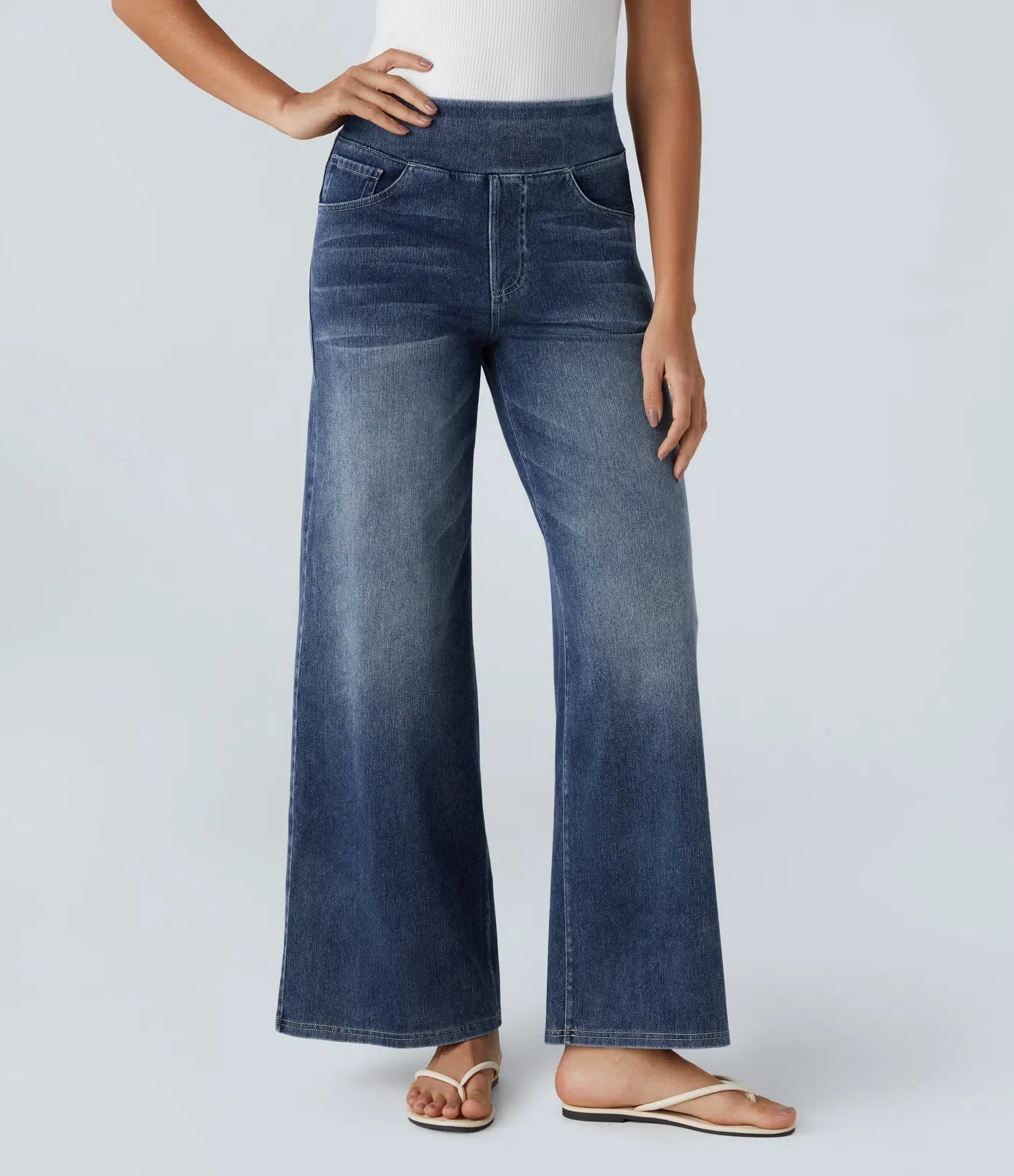 Haurelle Flex™ – High Waist Stretch Baggy Jeans