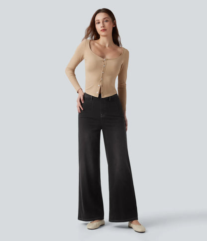Haurelle Flex™ – Mid Rise Sculpt Wide Leg Jeans