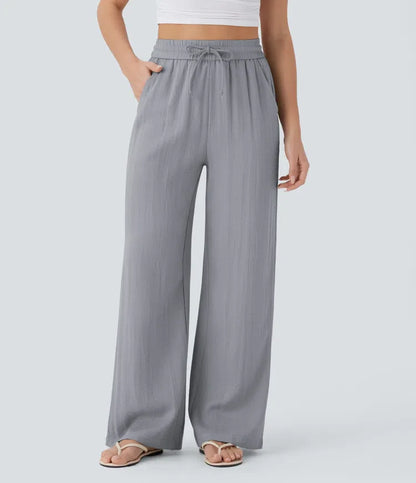 Haurelle Flex™ – High Waist Linen Look Wide Leg Pants