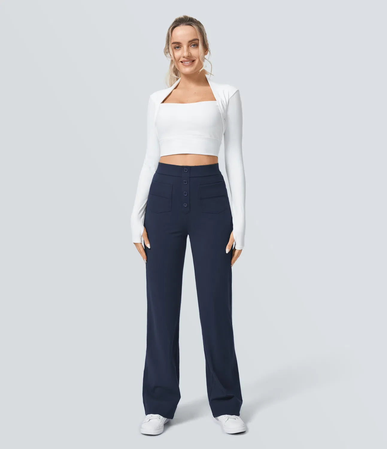 Haurelle Flex™ – High Waist Straight Leg Utility Pants