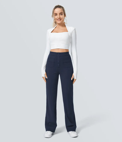 Haurelle Flex™ – High Waist Straight Leg Utility Pants