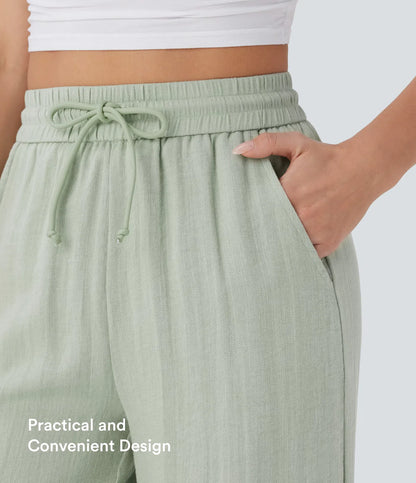 Haurelle Flex™ – High Waist Linen Look Wide Leg Pants