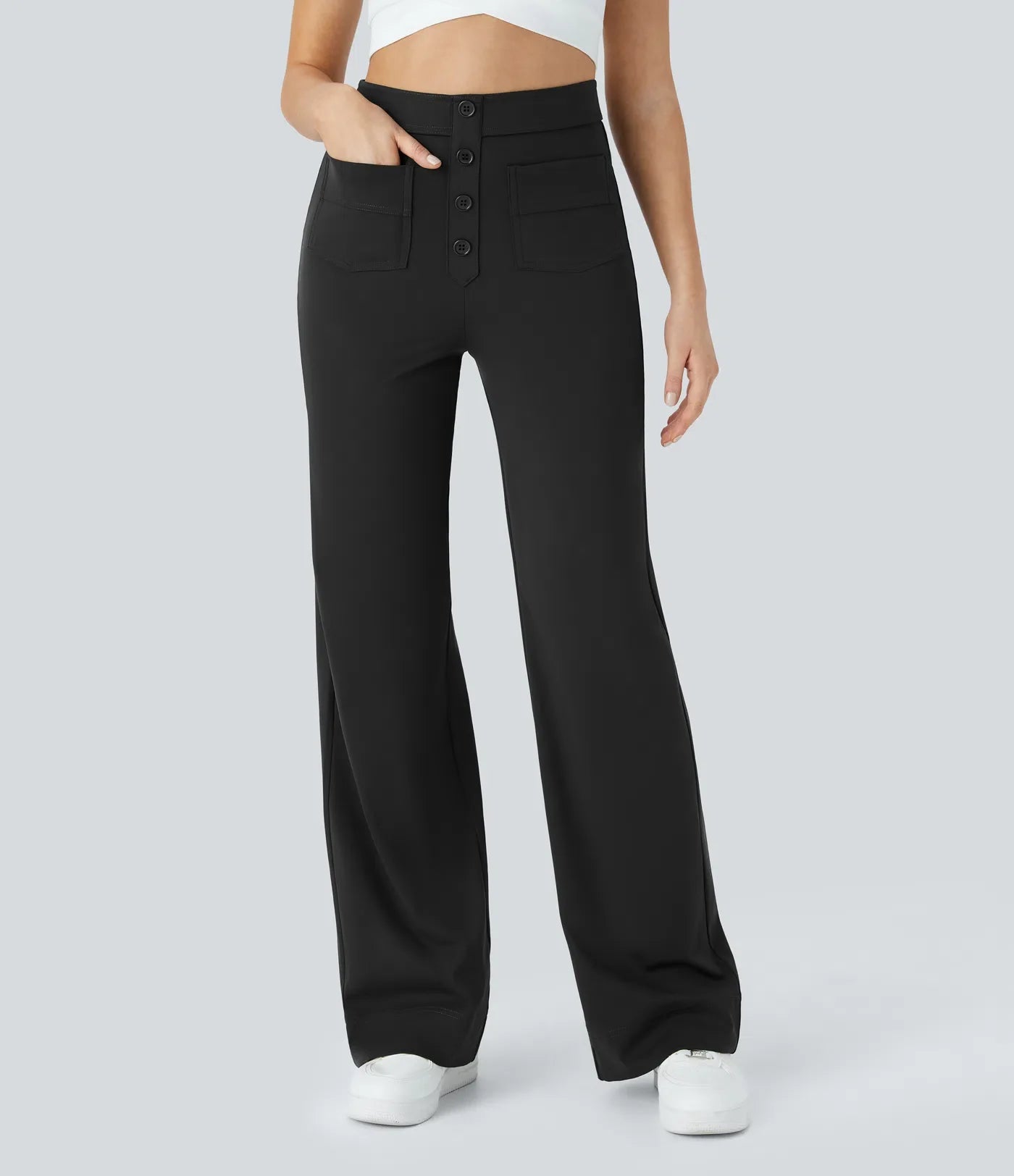 Haurelle Flex™ – High Waist Straight Leg Utility Pants