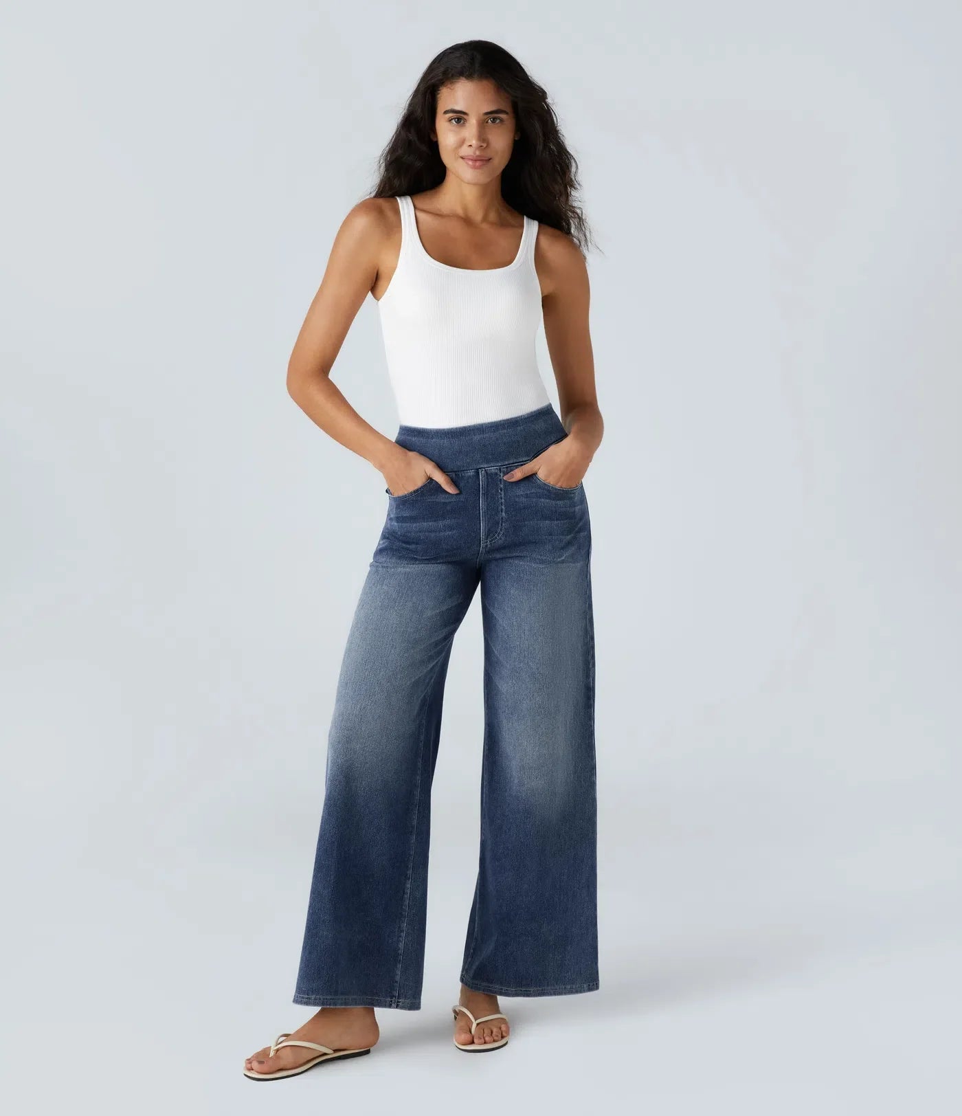 Haurelle Flex™ – High Waist Stretch Baggy Jeans