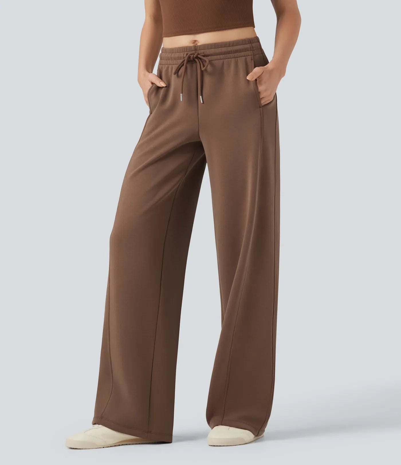 Haurelle Ease™ – Mid Rise Drawstring Straight Leg Pants