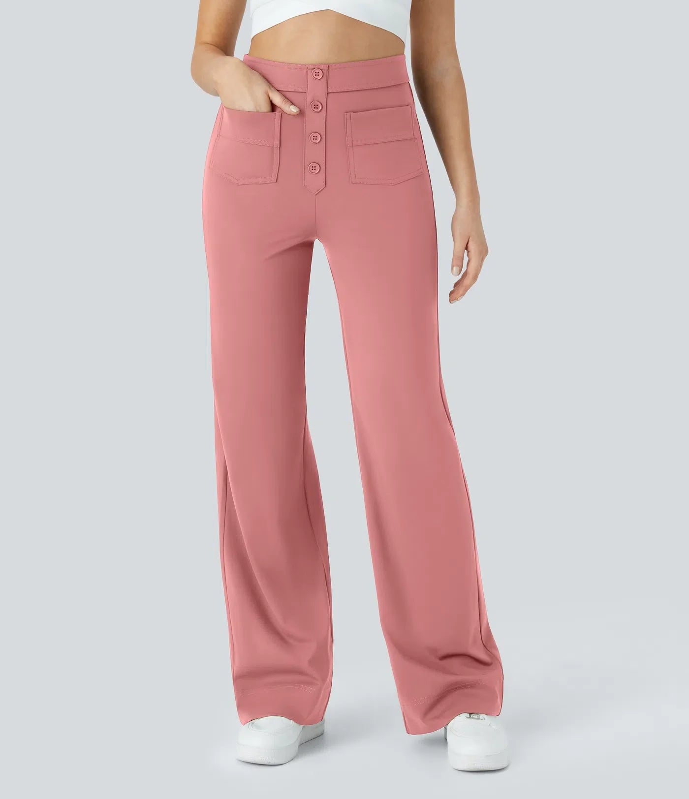 Haurelle Flex™ – High Waist Straight Leg Utility Pants