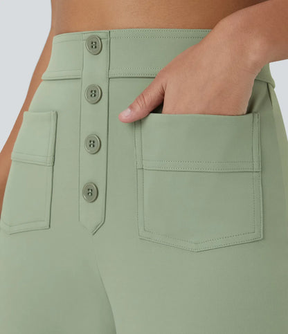 Haurelle Flex™ – High Waist Straight Leg Utility Pants