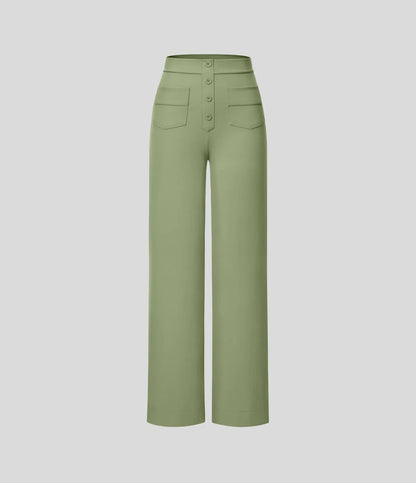 Haurelle Flex™ – High Waist Straight Leg Utility Pants