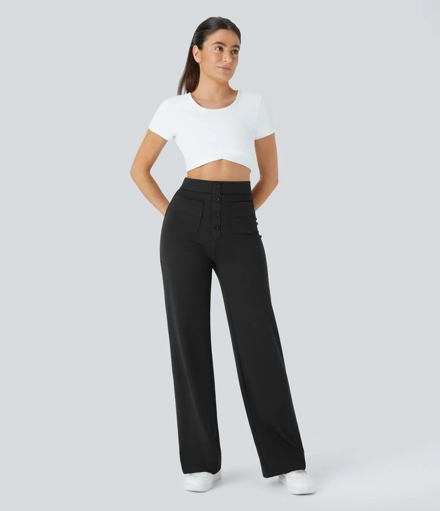 Haurelle Flex™ – High Waist Straight Leg Utility Pants