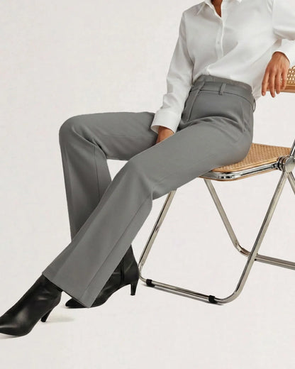 Haurelle Flex™ – Pleated Stretch High Waist Straight Leg Pants