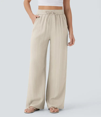 Haurelle Flex™ – High Waist Linen Look Wide Leg Pants