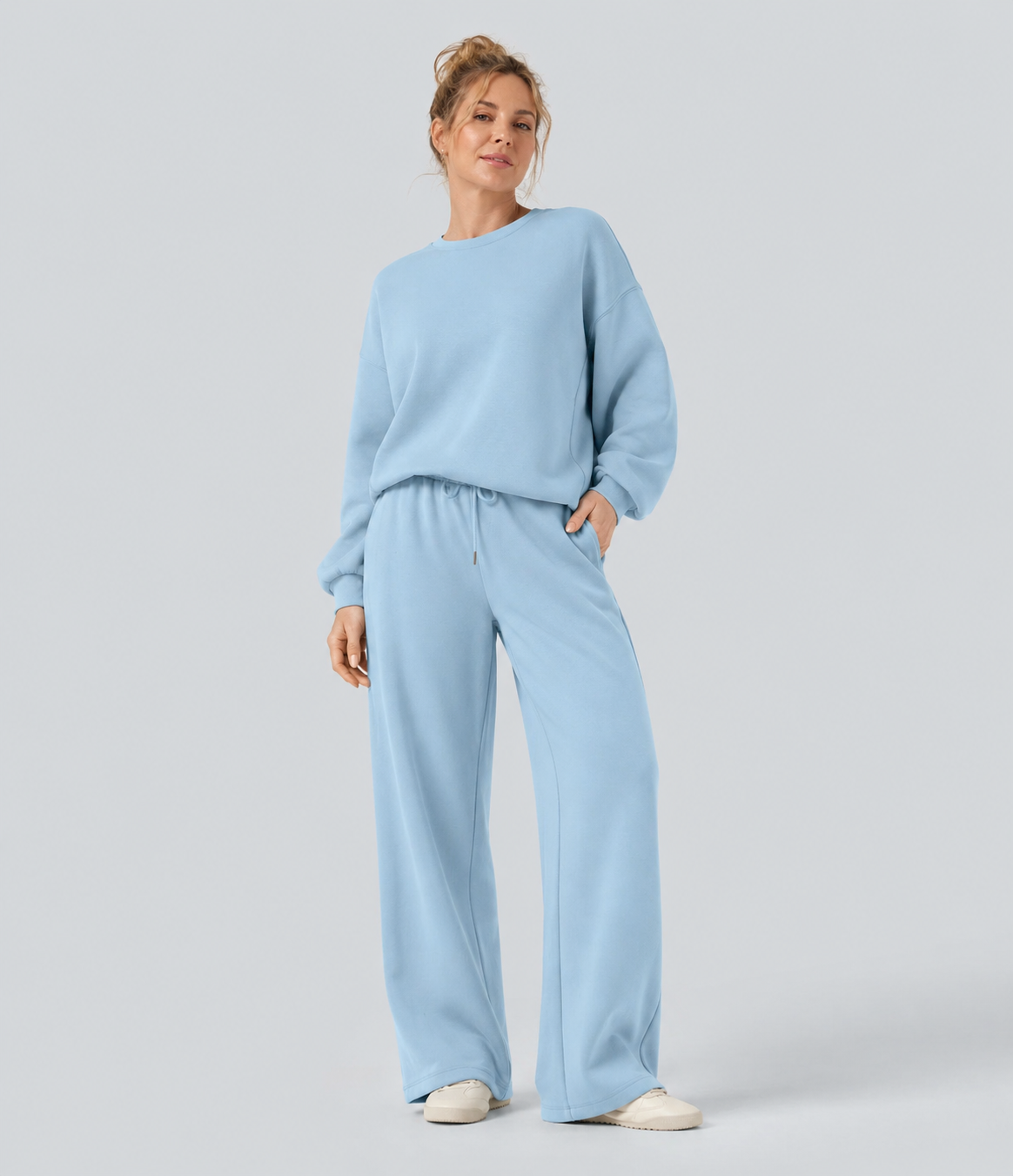 Haurelle Ease™ – Mid Rise Drawstring Straight Leg Pants