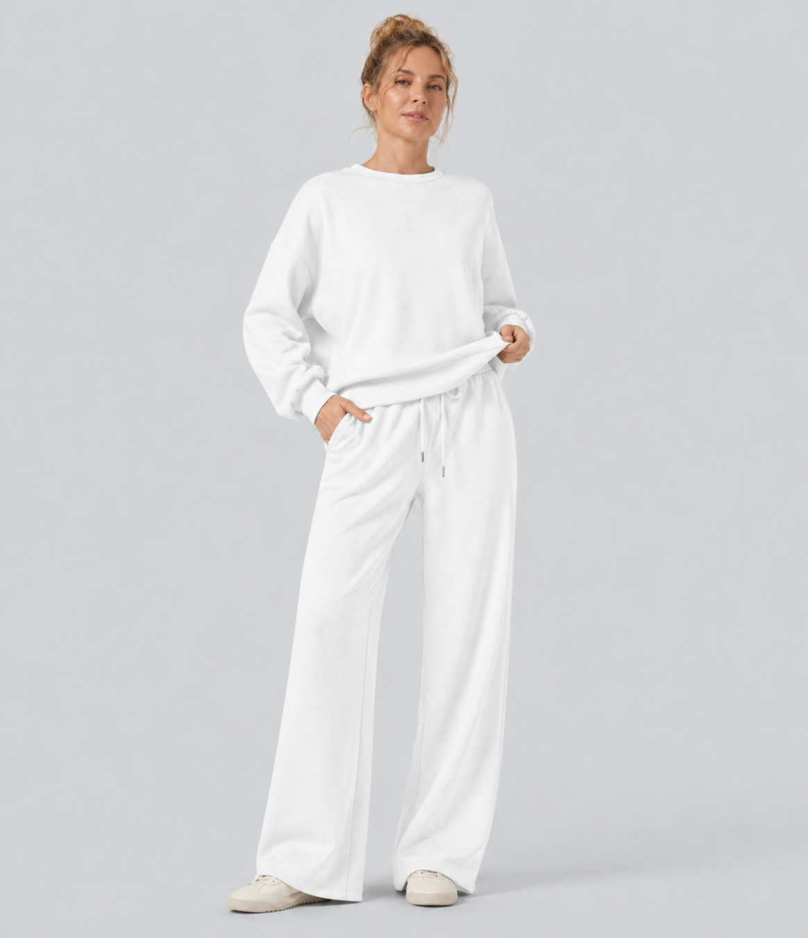 Haurelle Ease™ – Mid Rise Drawstring Straight Leg Pants