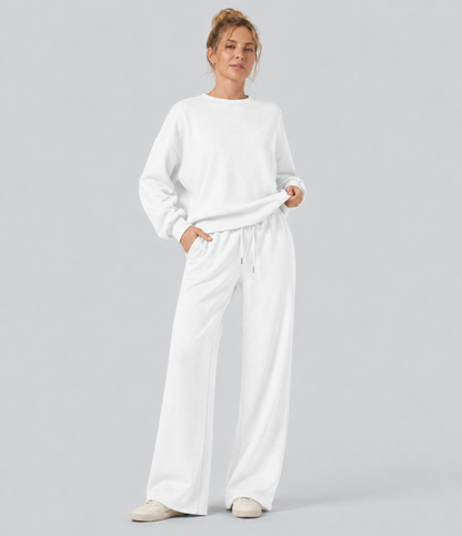 Haurelle Ease™ – Mid Rise Drawstring Straight Leg Pants