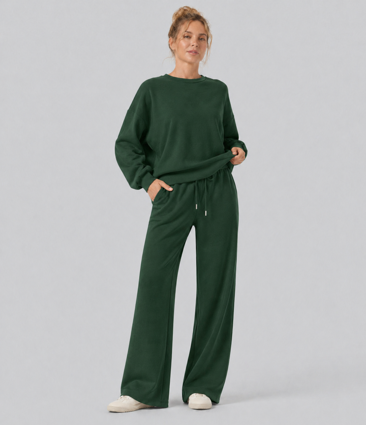 Haurelle Ease™ – Mid Rise Drawstring Straight Leg Pants