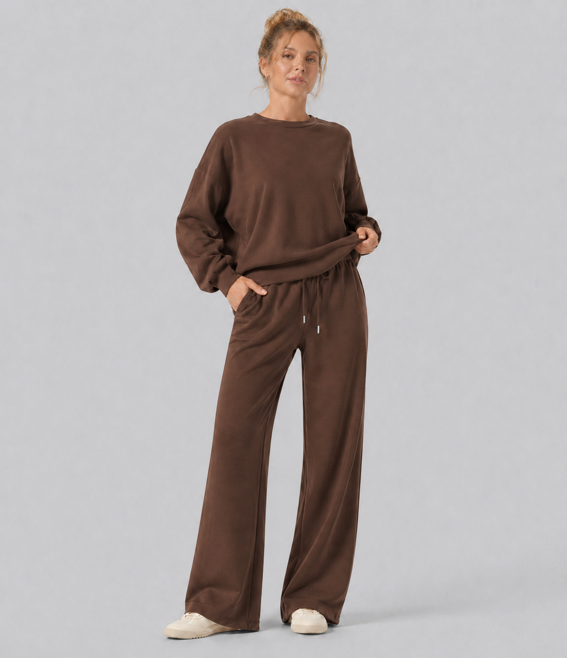 Haurelle Ease™ – Mid Rise Drawstring Straight Leg Pants