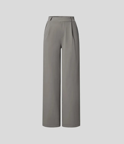 Haurelle Flex™ – Pleated Stretch High Waist Straight Leg Pants