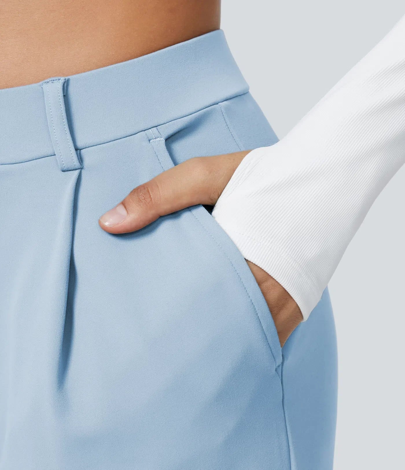 Haurelle Flex™ – Pleated Stretch High Waist Straight Leg Pants