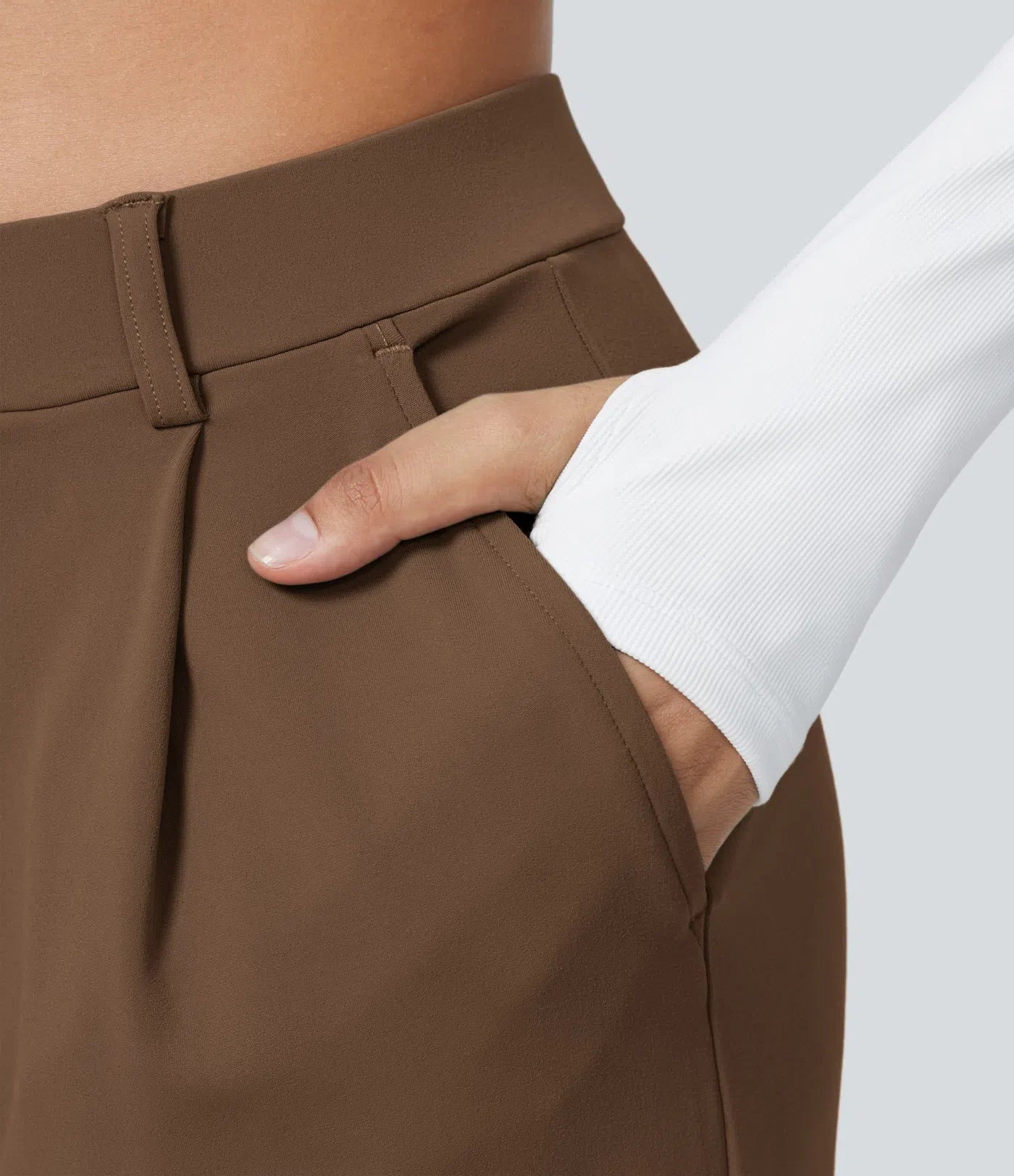 Haurelle Flex™ – Pleated Stretch High Waist Straight Leg Pants