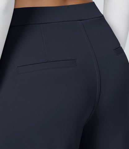 Haurelle Flex™ – Pleated Stretch High Waist Straight Leg Pants
