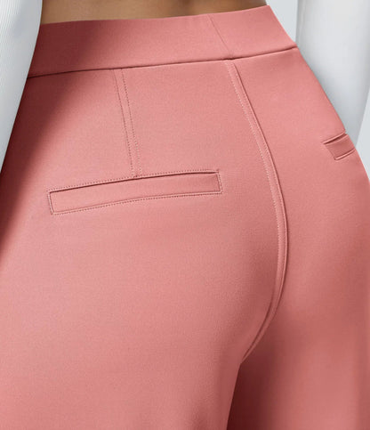 Haurelle Flex™ – Pleated Stretch High Waist Straight Leg Pants