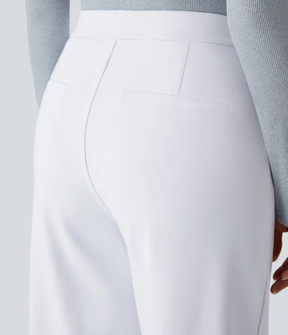 Haurelle Flex™ – Pleated Stretch High Waist Straight Leg Pants