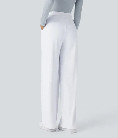 Haurelle Flex™ – Pleated Stretch High Waist Straight Leg Pants